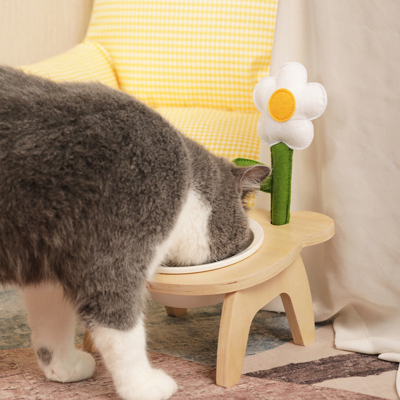 Cat Oblique Mouth Food Holder Care Neck