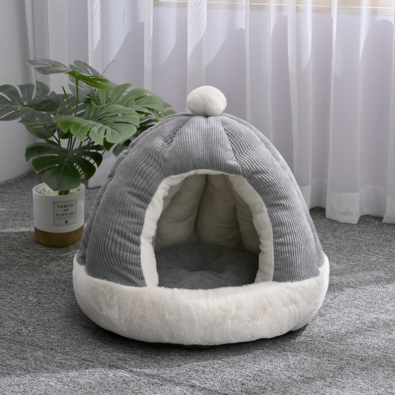 Half Enclosed Kennel Dog Bed