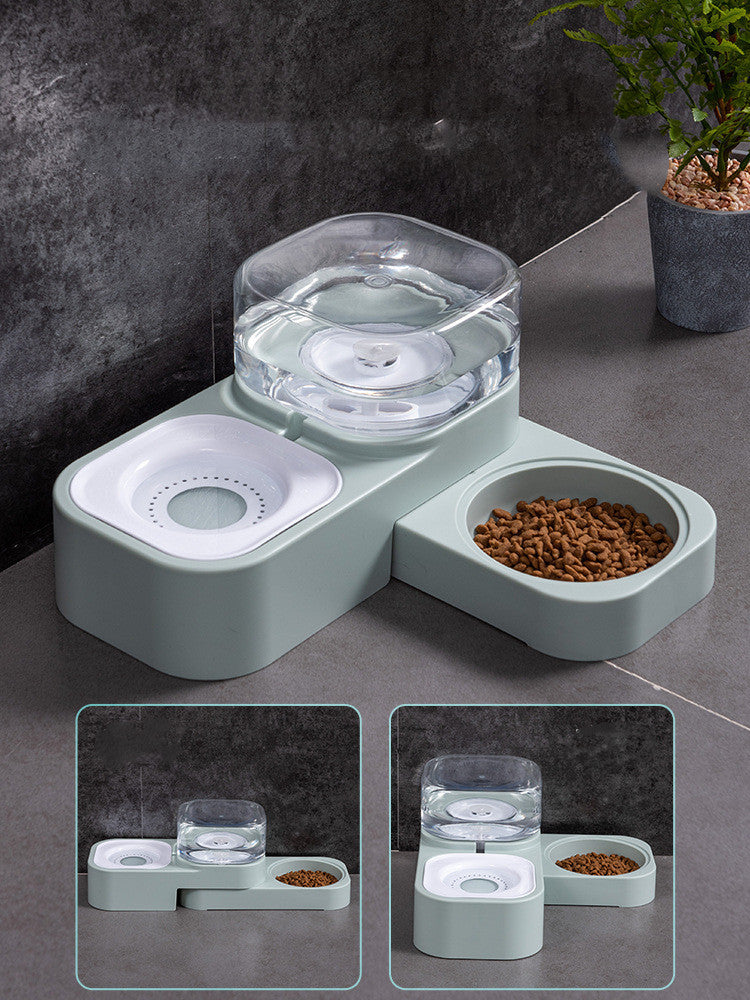 Double Bowl Automatic Drinking Cat Food Bowl
