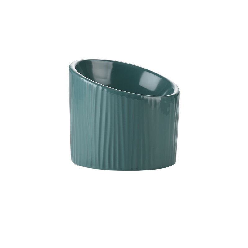 Ceramic Cat Bowl To Protect The Cervical Spine Oblique Mouth, High-Footed Dog, Cat Food Bowl, Cat Food Bowl, Rice Bowl, Pet Supplies, Prevent Tipping