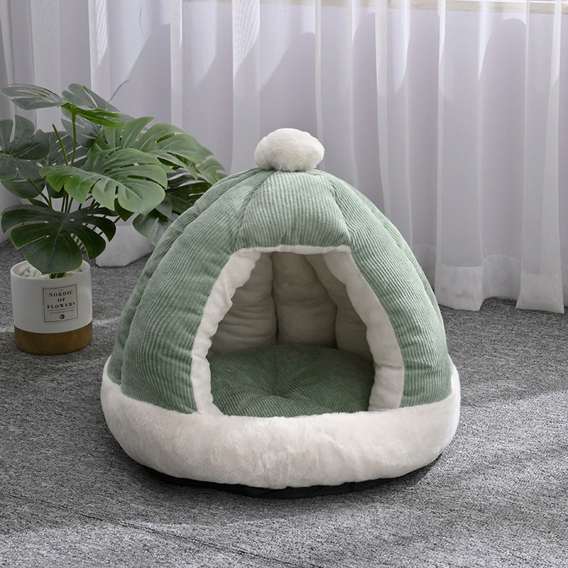 Half Enclosed Kennel Dog Bed