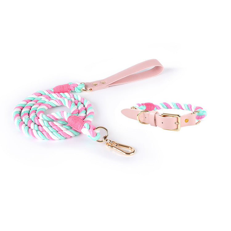 Woven Cotton Rope Leather Pet