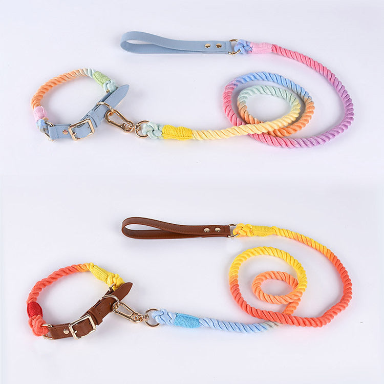 Woven Cotton Rope Leather Pet