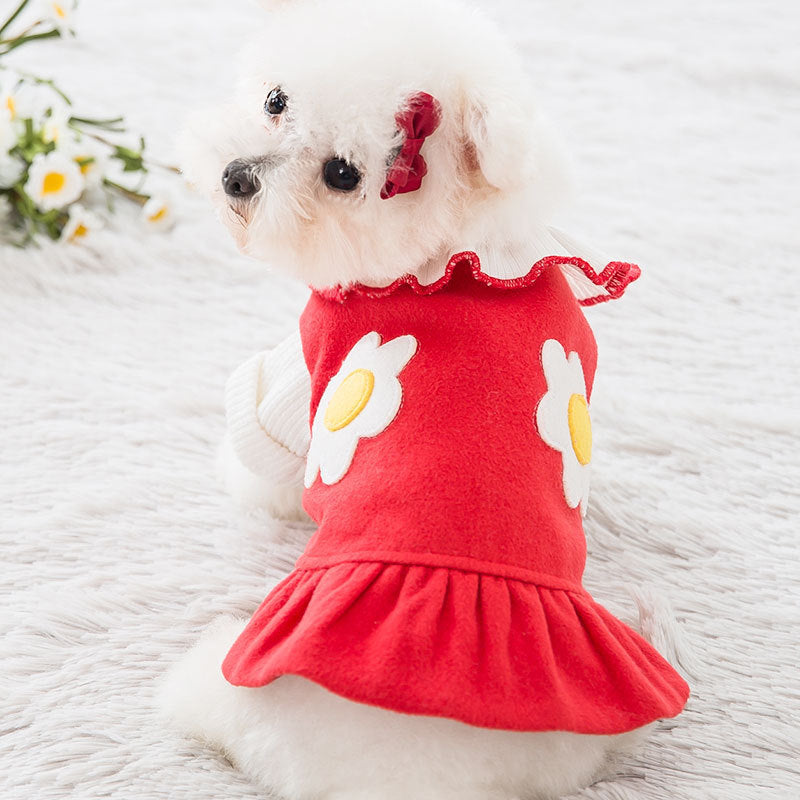 Flower skirt pet clothes