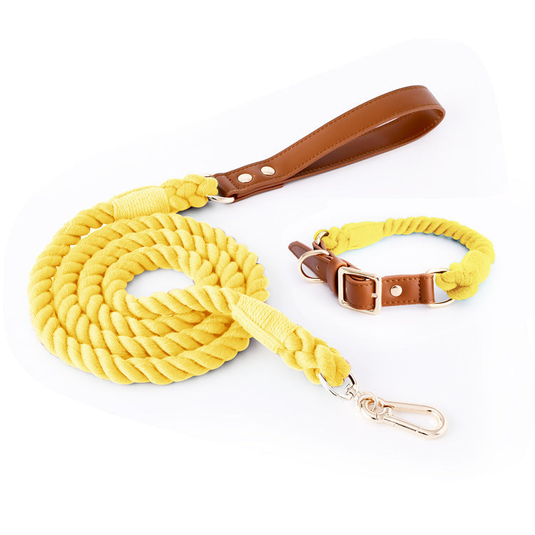 Woven Cotton Rope Leather Pet