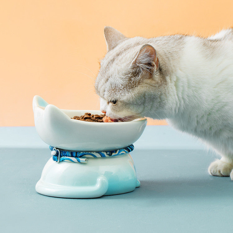 Ceramic Protection Cervical Cat Food Bowl