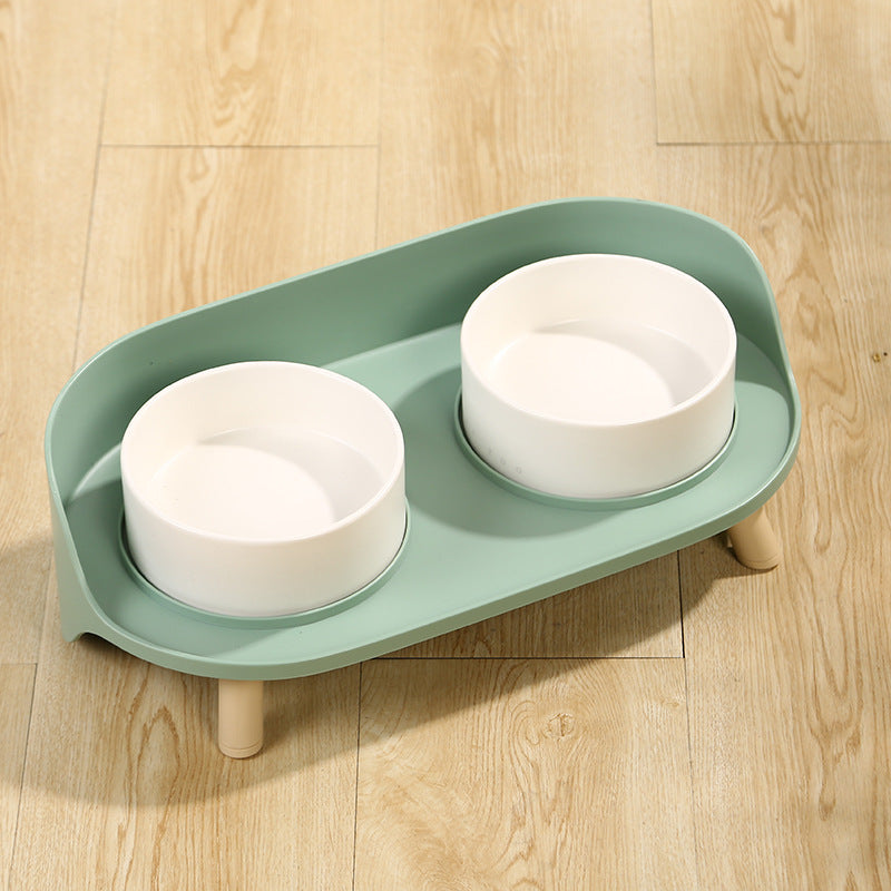 Pet Bowl Tilted Cat Double Bowls