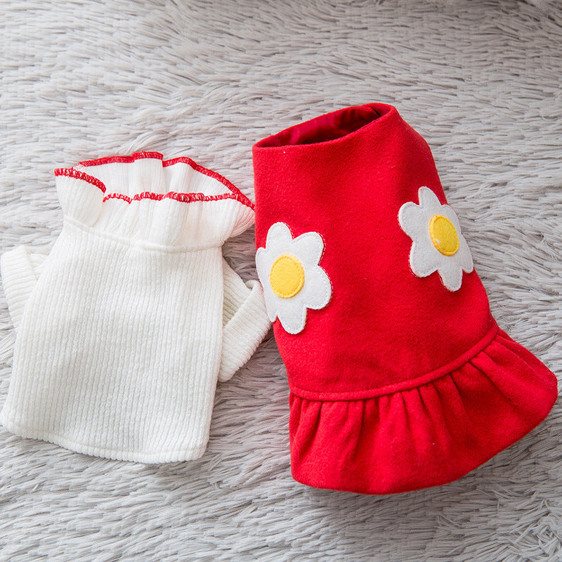 Flower skirt pet clothes