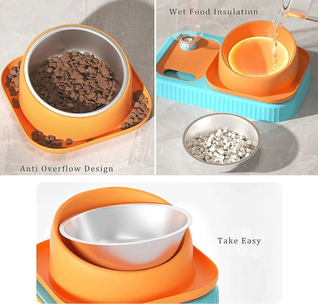 Pet Water Bowl Set Double Food Bowls