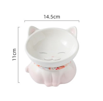 Ceramic Protection Cervical Cat Food Bowl