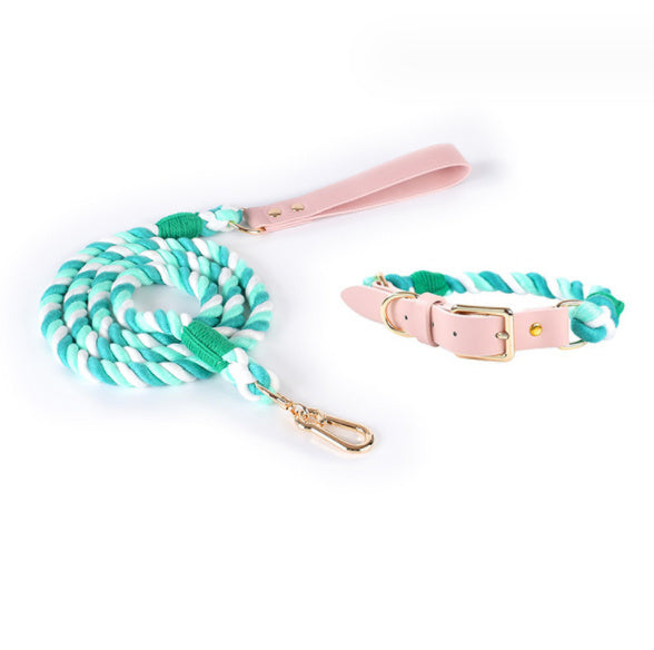 Woven Cotton Rope Leather Pet