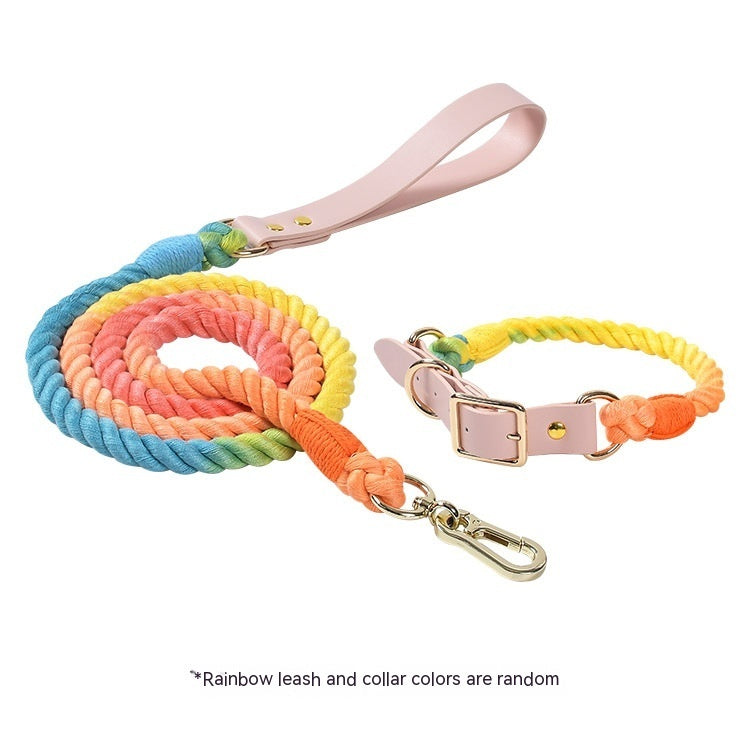 Woven Cotton Rope Leather Pet