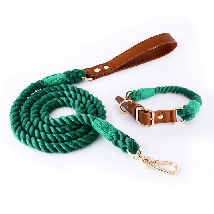 Woven Cotton Rope Leather Pet