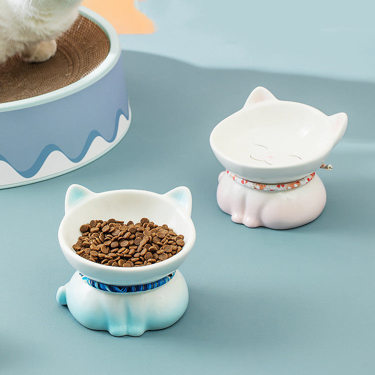 Ceramic Protection Cervical Cat Food Bowl