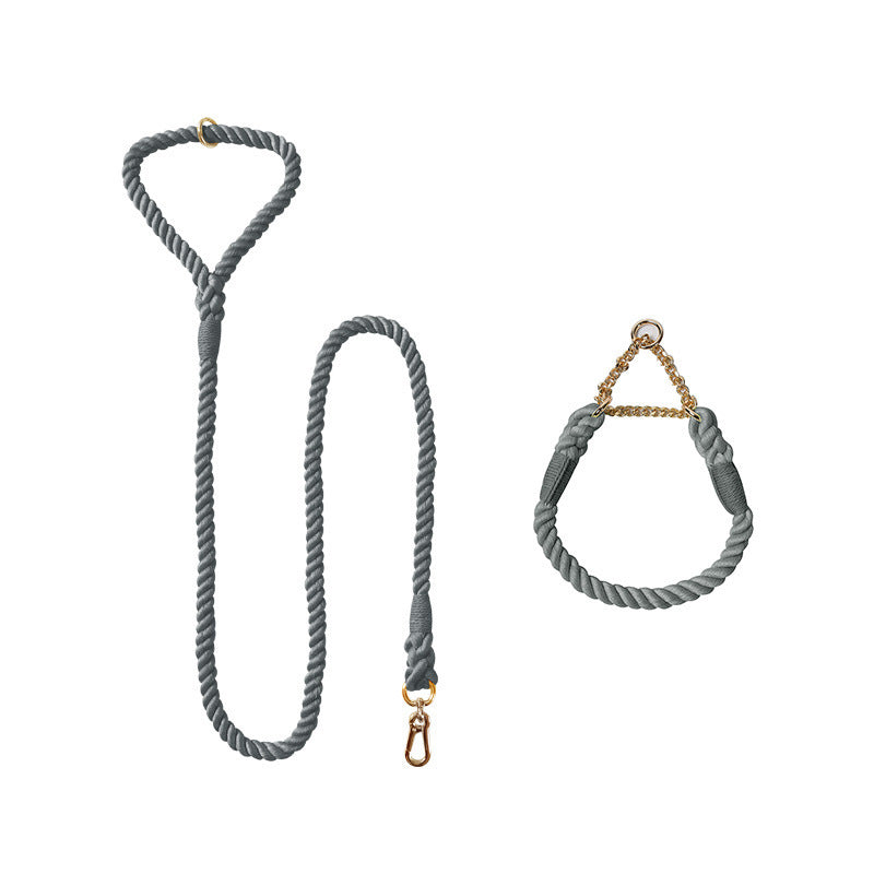 Woven Cotton Pet Dog Leash Collar Set