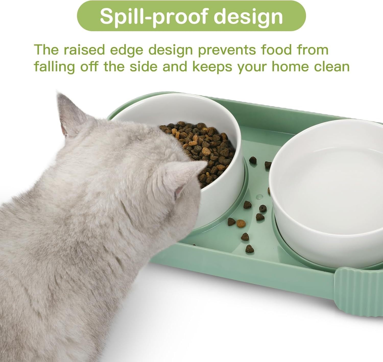 Ceramic Elevated Cat Bowls For Indoor