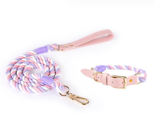 Woven Cotton Rope Leather Pet