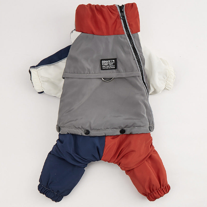 Pet Winter Color Matching Cotton-padded Clothes