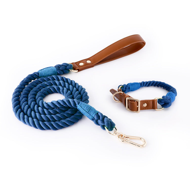 Woven Cotton Rope Leather Pet