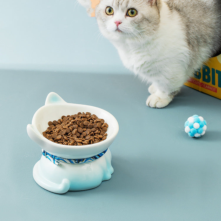 Ceramic Protection Cervical Cat Food Bowl