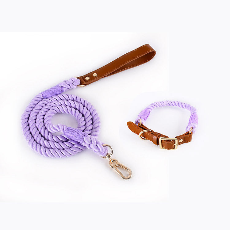 Woven Cotton Rope Leather Pet