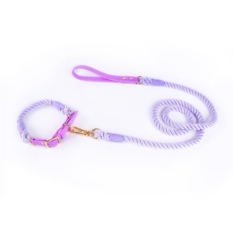 Woven Cotton Rope Leather Pet
