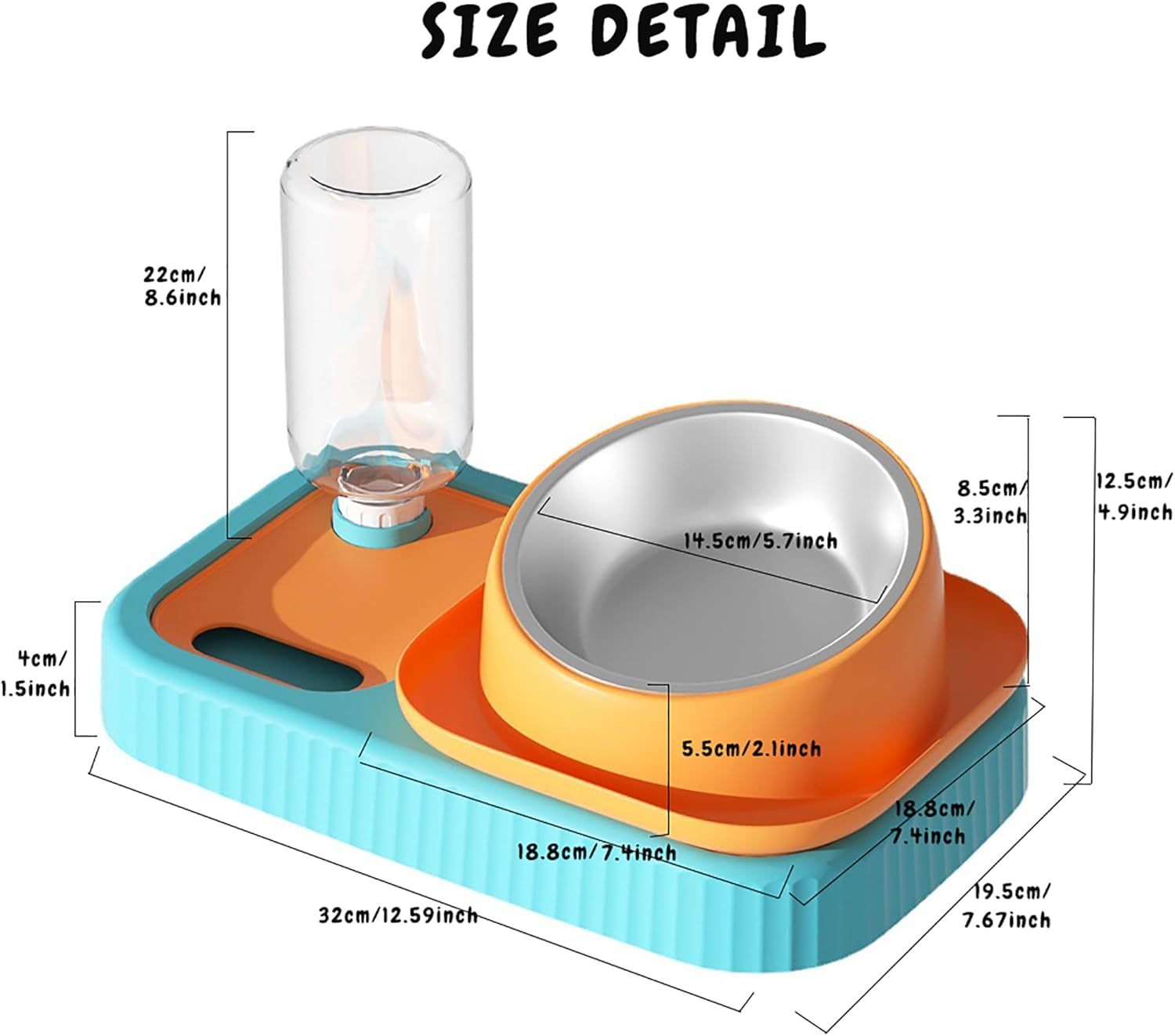 Pet Water Bowl Set Double Food Bowls
