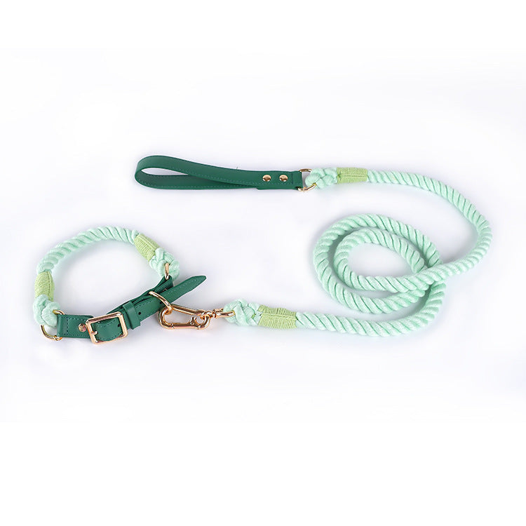 Woven Cotton Rope Leather Pet