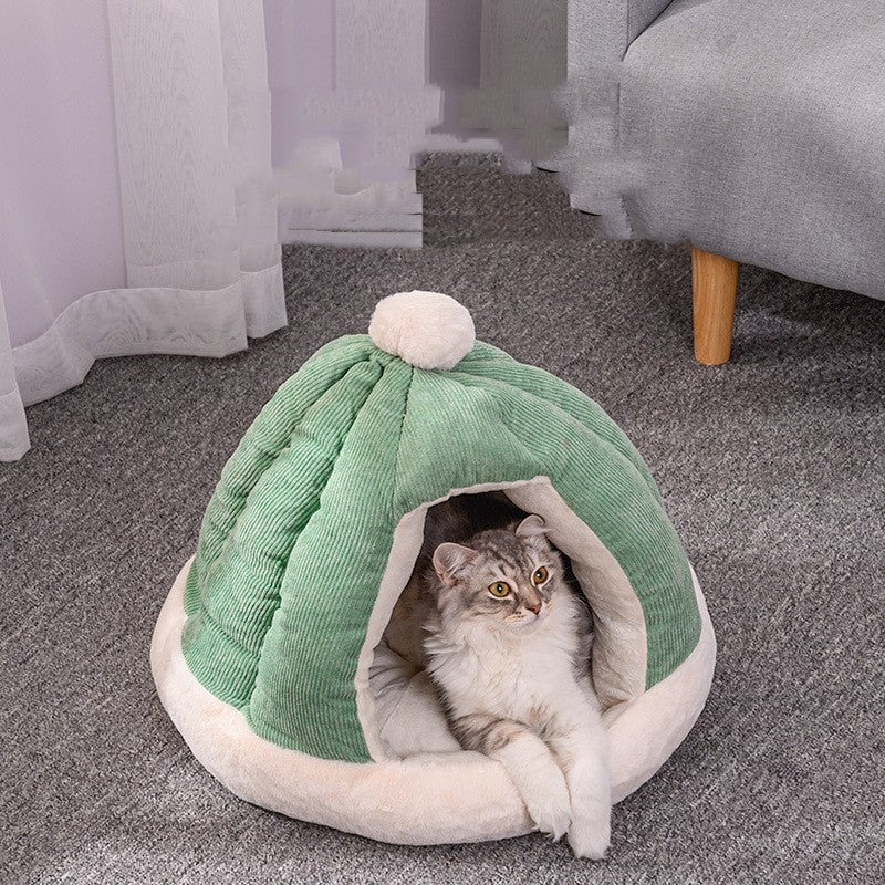 Half Enclosed Kennel Dog Bed